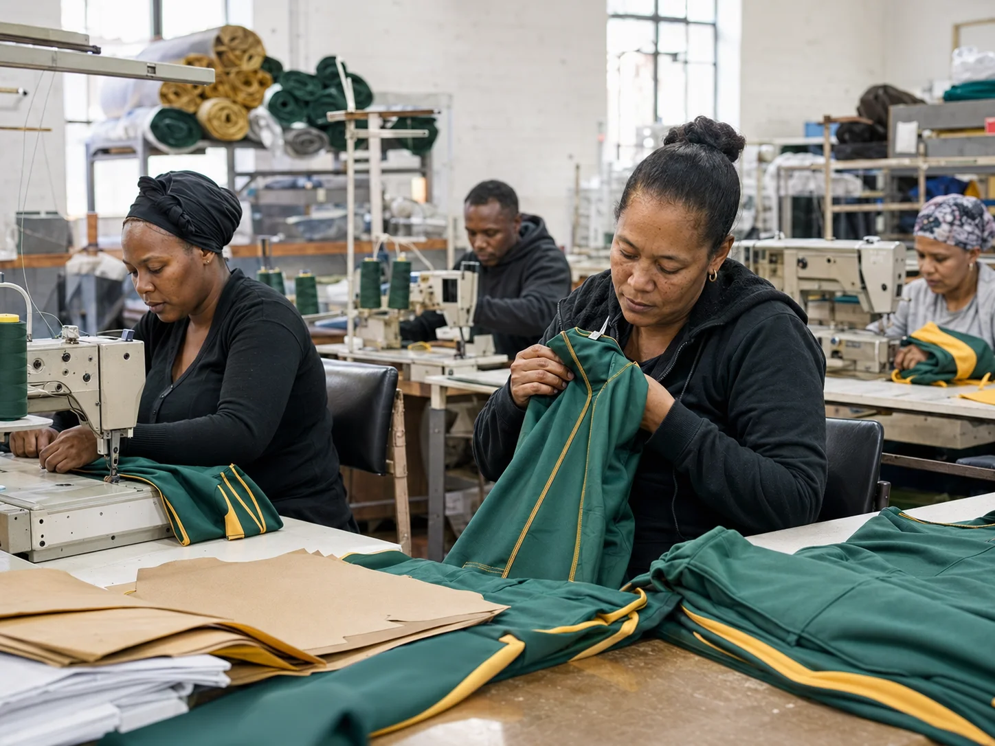 Inside the Teamspirit Distributors garment factory in Jeppestown, Johannesburg